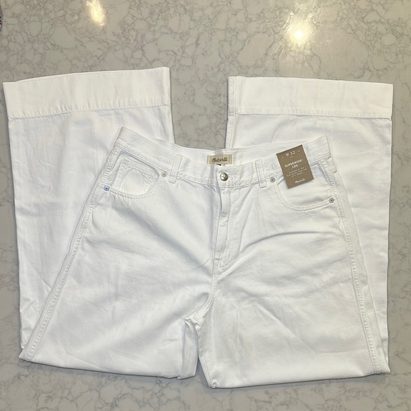NWT Madewell Superwide-Leg Jeans White Size 32 - Picture 1 of 6